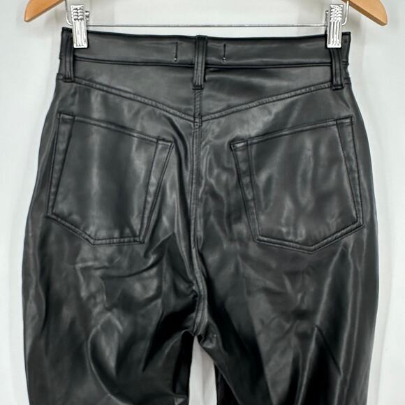 Abercrombie & Fitch Curve Love Ankle Straight Ultra High Rise Jeans Leather Pant - Picture 11 of 14